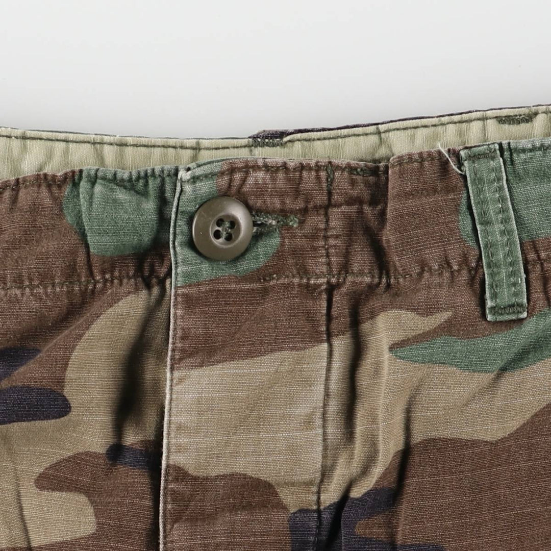 Authentic 1980'S US Military Woodland Camo Ripstop Military Cargo Pants, Combat Pants, Made in USA, Small Regular cotton Khaki type Vintage Second Hand