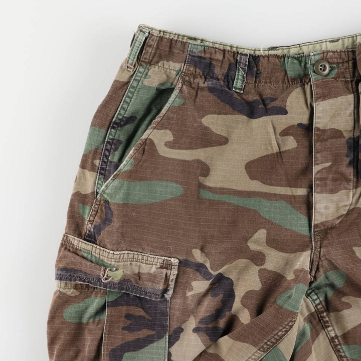 Authentic 1980'S US Military Woodland Camo Ripstop Military Cargo Pants, Combat Pants, Made in USA, Small Regular cotton Khaki type Vintage Second Hand