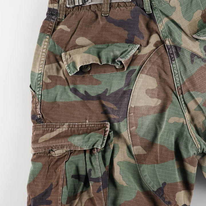Authentic 1980'S US Military Woodland Camo Ripstop Military Cargo Pants, Combat Pants, Made in USA, Small Regular cotton Khaki type Vintage Second Hand