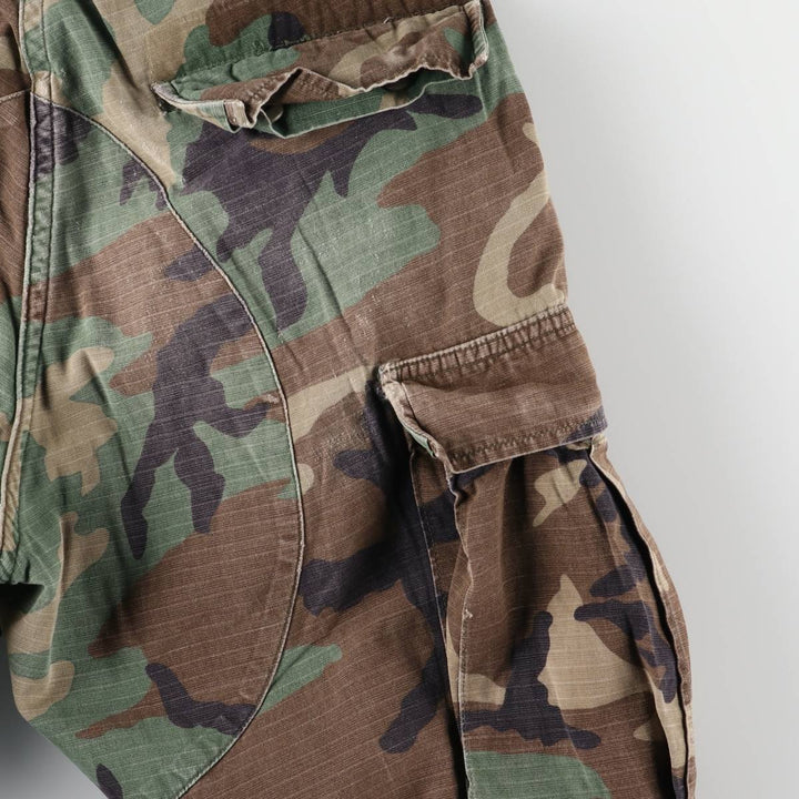 Authentic 1980'S US Military Woodland Camo Ripstop Military Cargo Pants, Combat Pants, Made in USA, Small Regular cotton Khaki type Vintage Second Hand