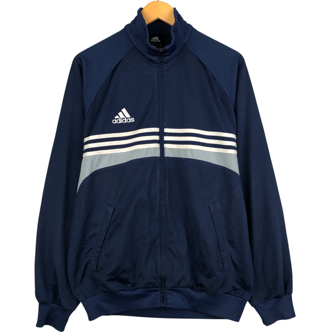 00'S adidas jersey track jacket, men's size M polyester navy blue type Vintage Second Hand