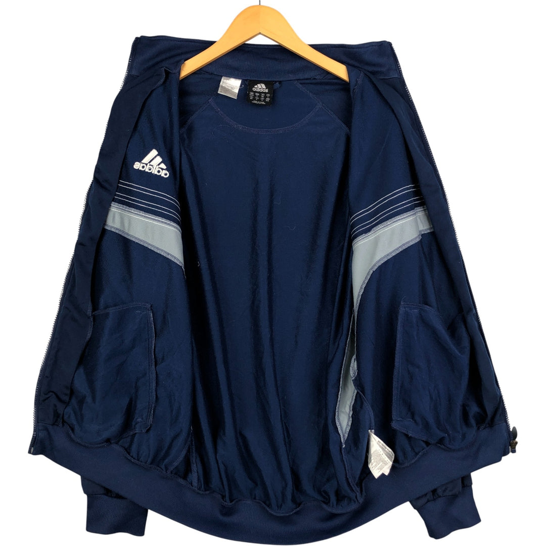 00'S adidas jersey track jacket, men's size M polyester navy blue type Vintage Second Hand