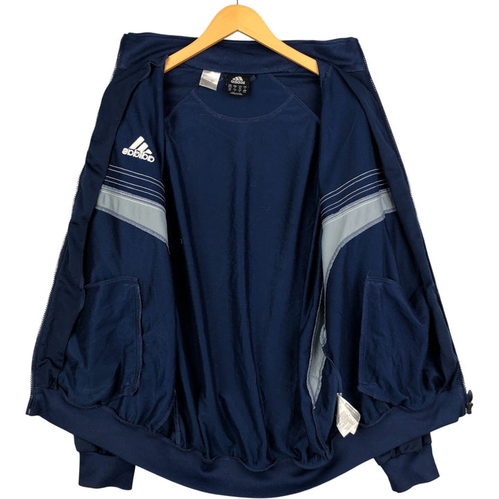 00'S adidas jersey track jacket, men's size M polyester navy blue type Vintage Second Hand