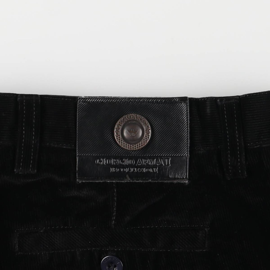 Armani ARMANI EMPOLIO ARMANI corduroy pants, made in Italy, men's size W34 cotton black type Vintage Second Hand
