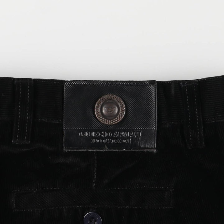 Armani ARMANI EMPOLIO ARMANI corduroy pants, made in Italy, men's size W34 cotton black type Vintage Second Hand