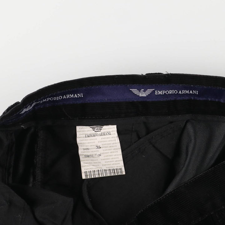 Armani ARMANI EMPOLIO ARMANI corduroy pants, made in Italy, men's size W34 cotton black type Vintage Second Hand