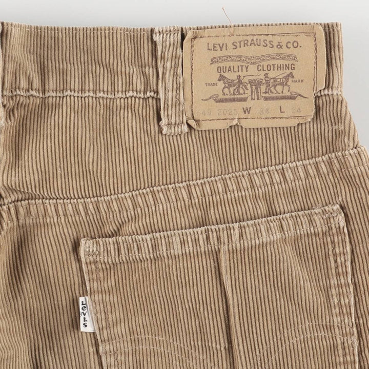 Levi's 549-2023 Flare-Cut Corduroy Pants, Made in England, Men's, Size W33, Vintage unclear beige type brown Vintage Second Hand