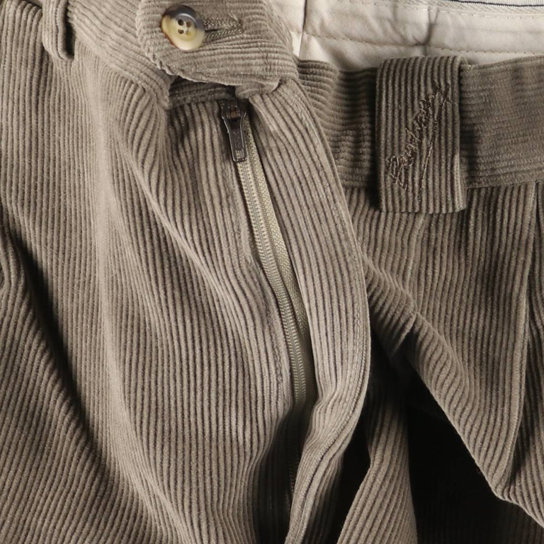Burberry's London El Corte Ingles Two-pleat Corduroy Pants, Men's, Size W31 cotton Beige type Vintage Second Hand