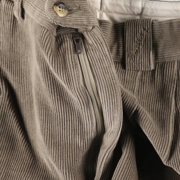 Burberry's London El Corte Ingles Two-pleat Corduroy Pants, Men's, Size W31 cotton Beige type Vintage Second Hand