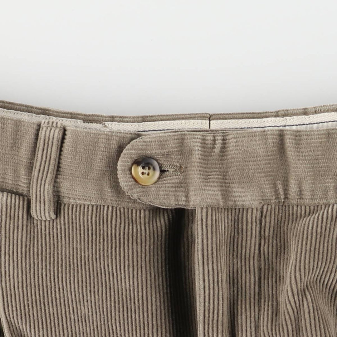 Burberry's London El Corte Ingles Two-pleat Corduroy Pants, Men's, Size W31 cotton Beige type Vintage Second Hand