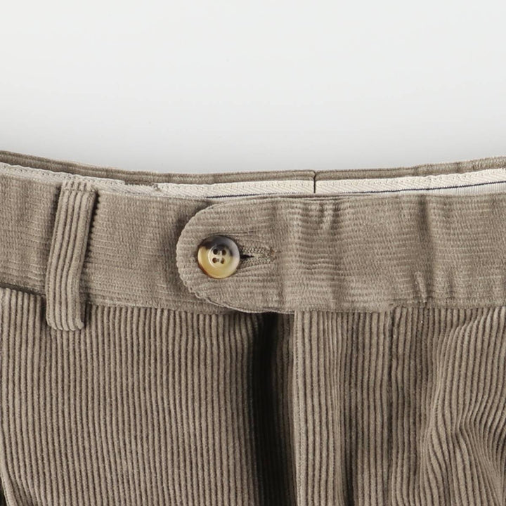 Burberry's London El Corte Ingles Two-pleat Corduroy Pants, Men's, Size W31 cotton Beige type Vintage Second Hand