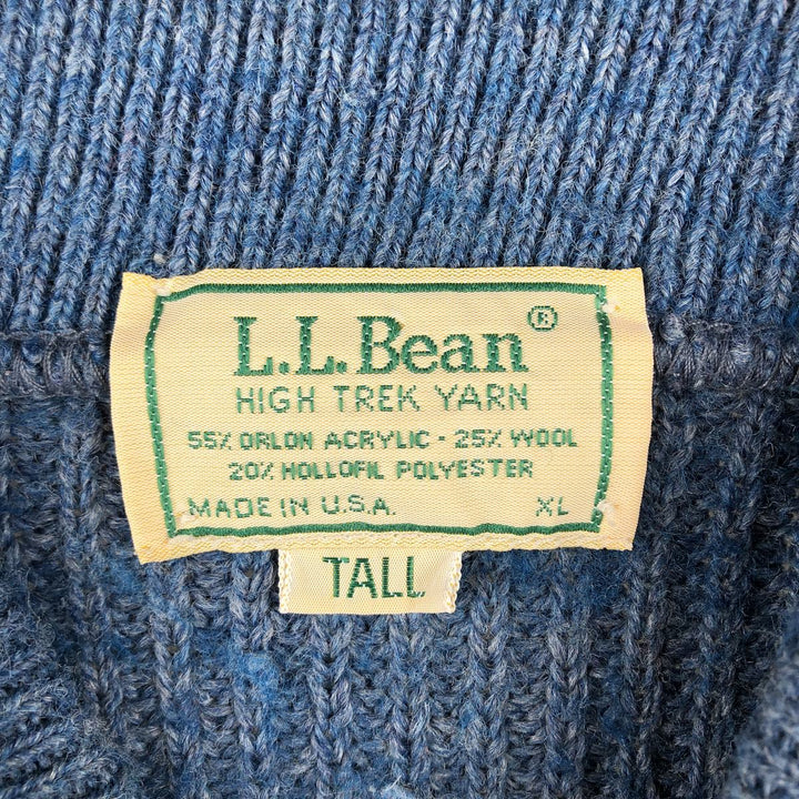 LLBean Henley Neck Ribbed Acrylic Knit Sweater, Made in USA, Men's Size Medium acrylic Blue type light blue Vintage Second Hand