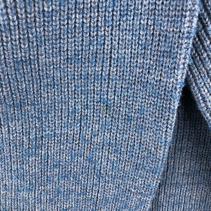 LLBean Henley Neck Ribbed Acrylic Knit Sweater, Made in USA, Men's Size Medium acrylic Blue type light blue Vintage Second Hand