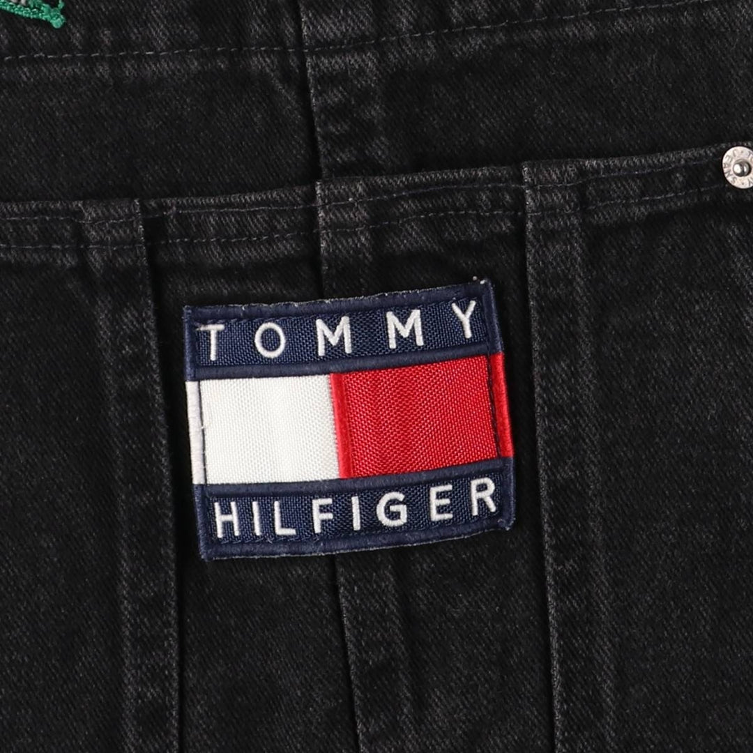 Oversized Tommy Hilfiger black denim overalls, made in Canada, men's size W42. cotton black type Vintage Second Hand