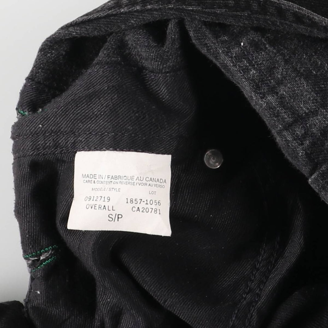 Oversized Tommy Hilfiger black denim overalls, made in Canada, men's size W42. cotton black type Vintage Second Hand