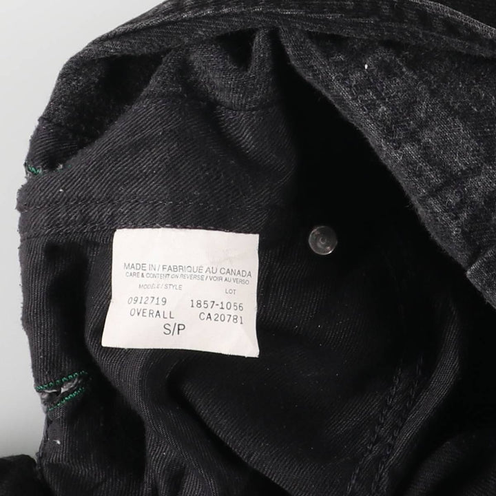 Oversized Tommy Hilfiger black denim overalls, made in Canada, men's size W42. cotton black type Vintage Second Hand