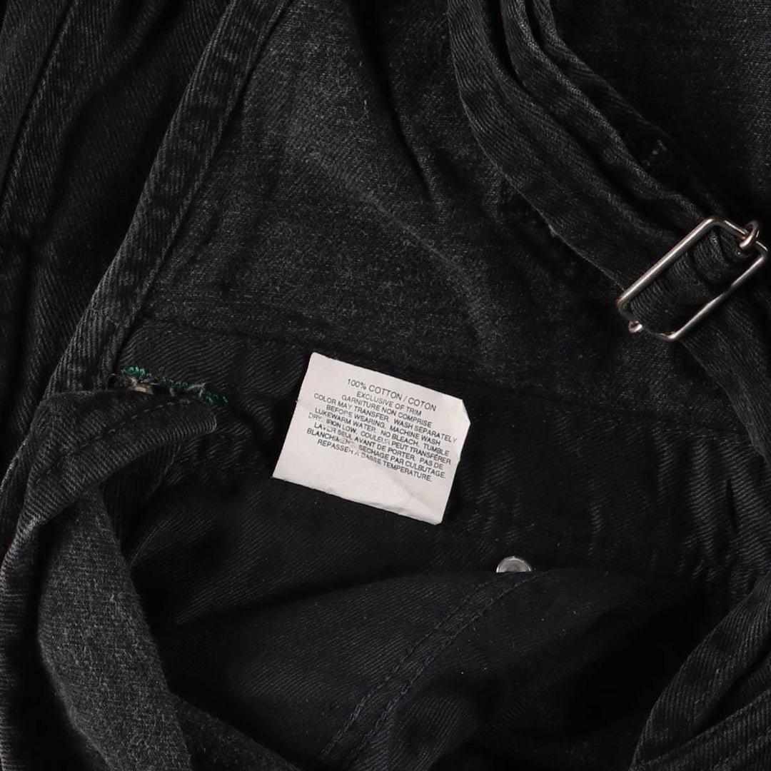 Oversized Tommy Hilfiger black denim overalls, made in Canada, men's size W42. cotton black type Vintage Second Hand