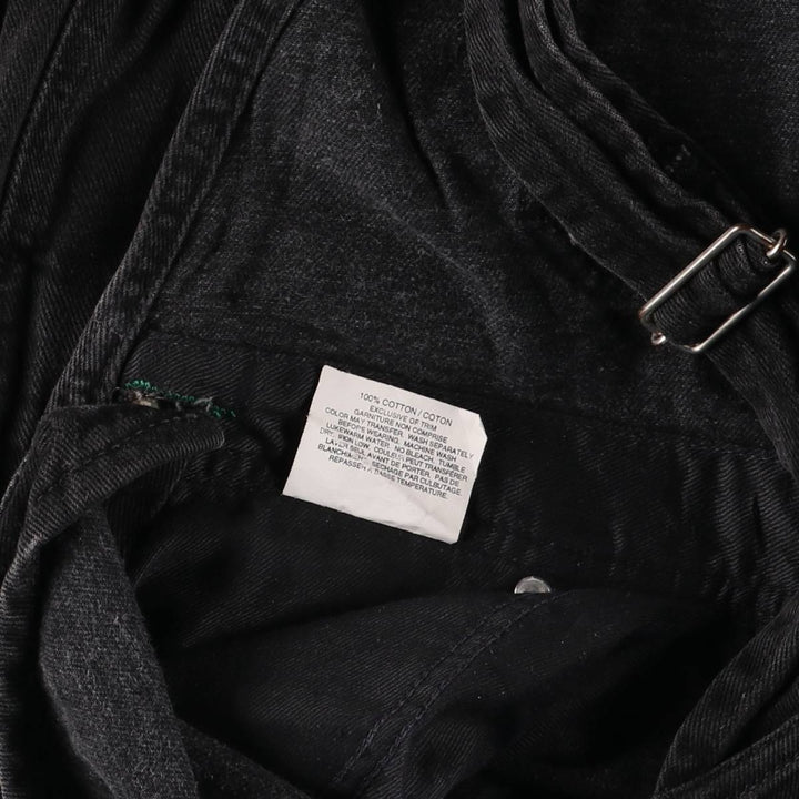 Oversized Tommy Hilfiger black denim overalls, made in Canada, men's size W42. cotton black type Vintage Second Hand