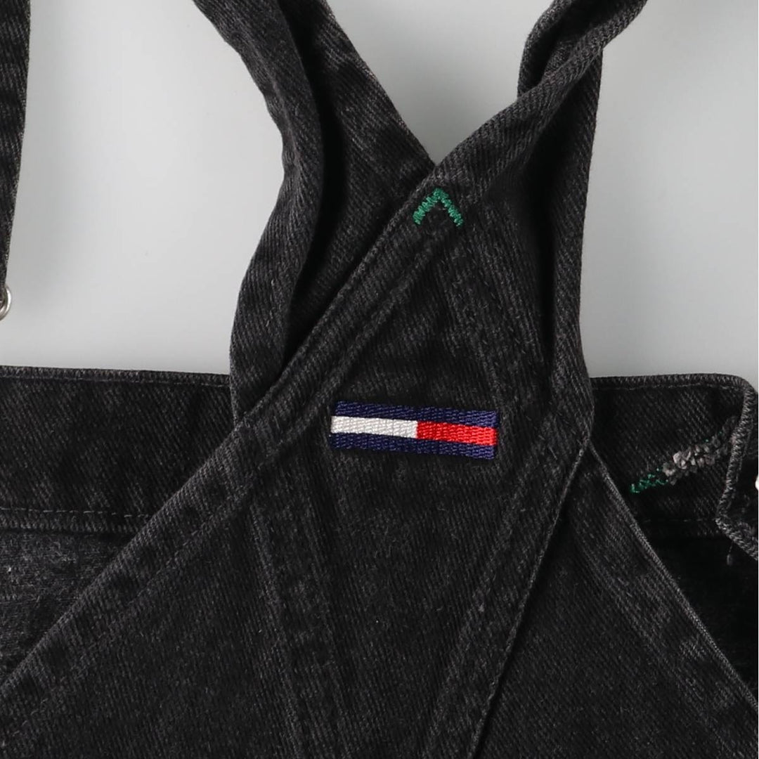 Oversized Tommy Hilfiger black denim overalls, made in Canada, men's size W42. cotton black type Vintage Second Hand