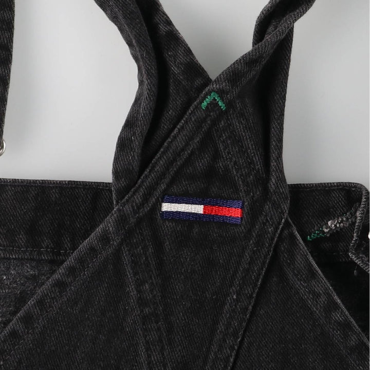 Oversized Tommy Hilfiger black denim overalls, made in Canada, men's size W42. cotton black type Vintage Second Hand