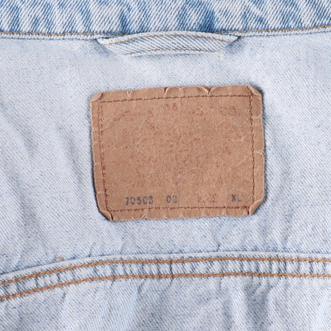 90'S Levi's 70503-0213 Denim Jacket, Men's XL, Vintage cotton blue type Vintage Second Hand