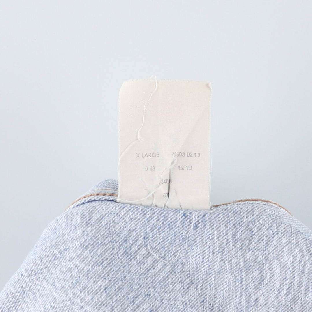 90'S Levi's 70503-0213 Denim Jacket, Men's XL, Vintage cotton blue type Vintage Second Hand