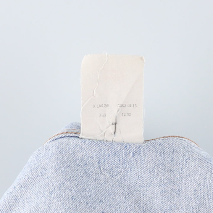 90'S Levi's 70503-0213 Denim Jacket, Men's XL, Vintage cotton blue type Vintage Second Hand