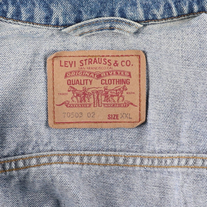 90'S Levi's 70503-0216 Denim Jacket, Men's XXL, Vintage cotton blue type Vintage Second Hand