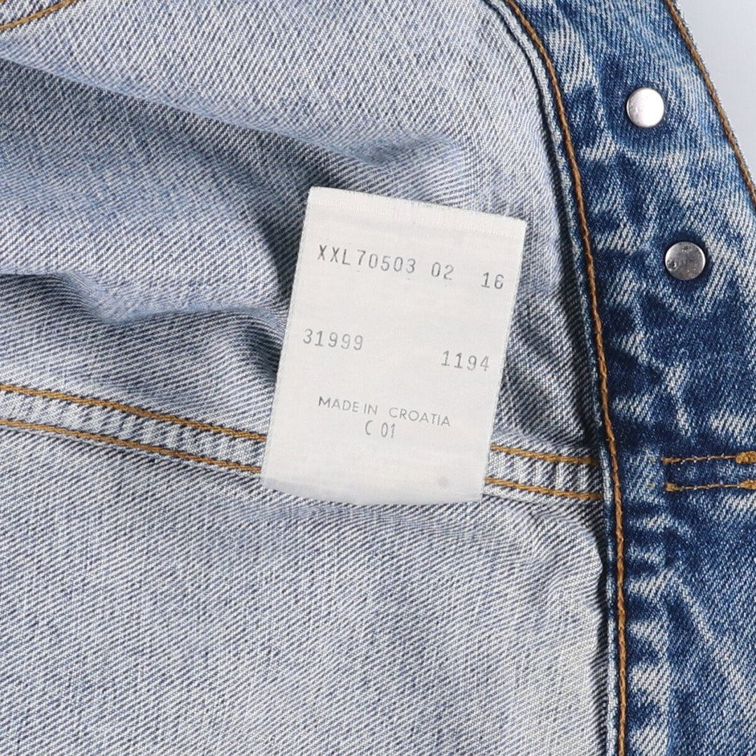 90'S Levi's 70503-0216 Denim Jacket, Men's XXL, Vintage cotton blue type Vintage Second Hand
