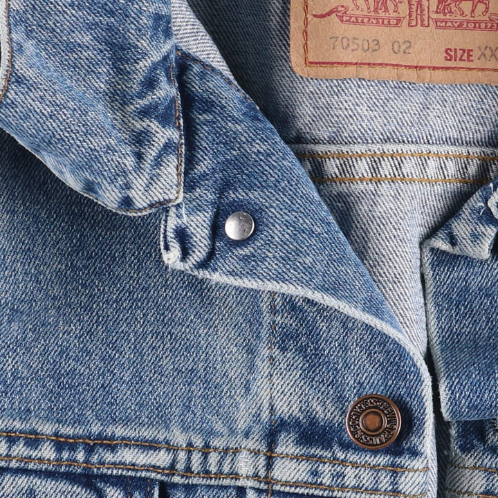 90'S Levi's 70503-0216 Denim Jacket, Men's XXL, Vintage cotton blue type Vintage Second Hand