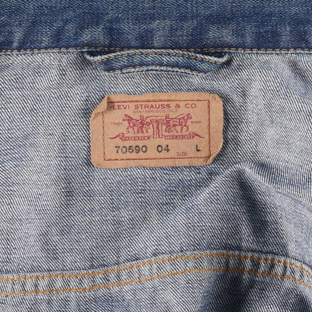 Levi's 70590-0417 Euro Model Denim Jacket, Men's Size L cotton blue type Vintage Second Hand