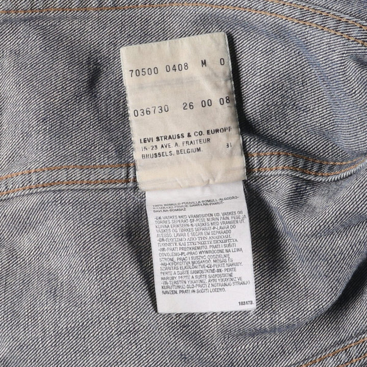 Levi's 70500-0408 Euro Model Denim Jacket, Men's Size Medium cotton blue type Vintage Second Hand