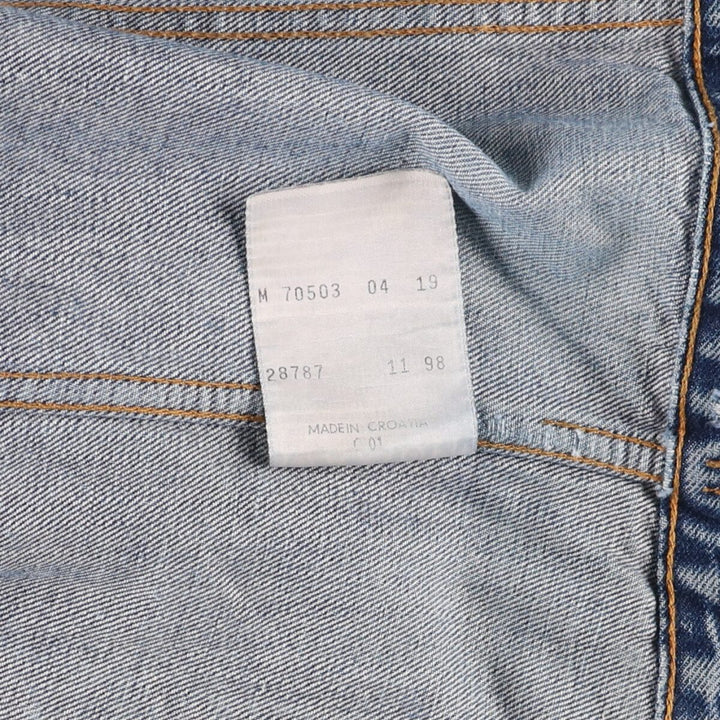 90'S Levi's 70503-0419 Denim Jacket, Men's Size Medium, Vintage cotton blue type Vintage Second Hand