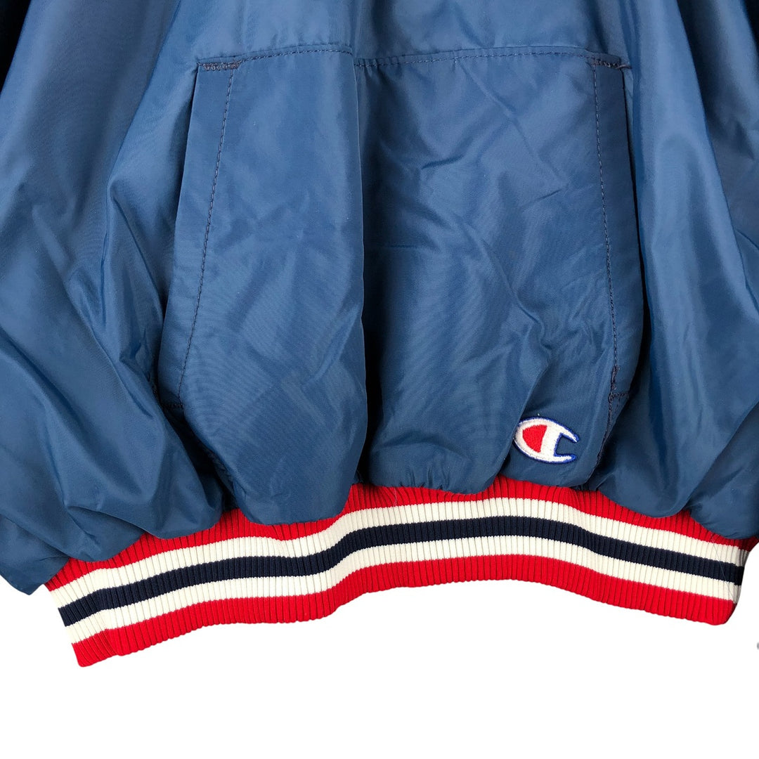 Vintage 90'S Champion College Triple Print Anorak Jacket, Made in USA, Men's XL Nylon navy blue type Vintage Second Hand