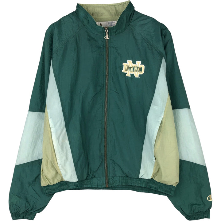 Champion Notre Dame University Nylon Jacket, Men's Size L Nylon green type Vintage Second Hand