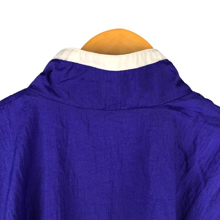 Vintage 90'S Adidas windbreaker with back logo, size L, men's unclear blue type Vintage Second Hand