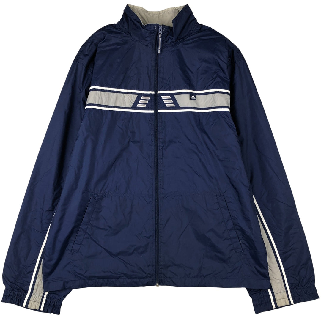 00'S Adidas nylon jacket, men's XL size Nylon navy blue type Vintage Second Hand