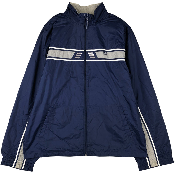 00'S Adidas nylon jacket, men's XL size Nylon navy blue type Vintage Second Hand