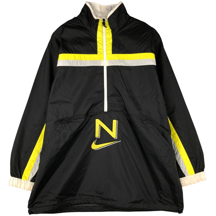 90'S Nike Half-Zip Nylon Pullover, Men's XL, Vintage Nylon black type Vintage Second Hand