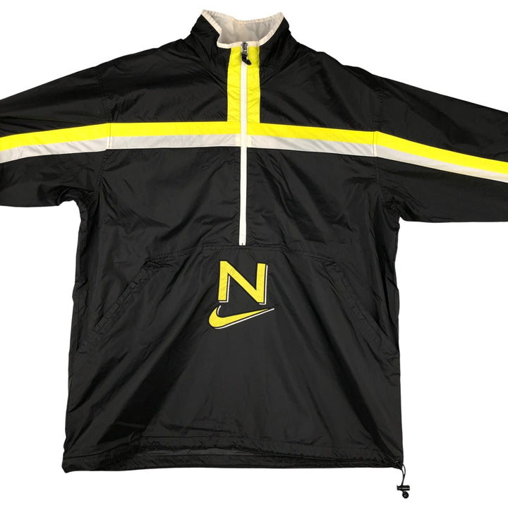 90'S Nike Half-Zip Nylon Pullover, Men's XL, Vintage Nylon black type Vintage Second Hand
