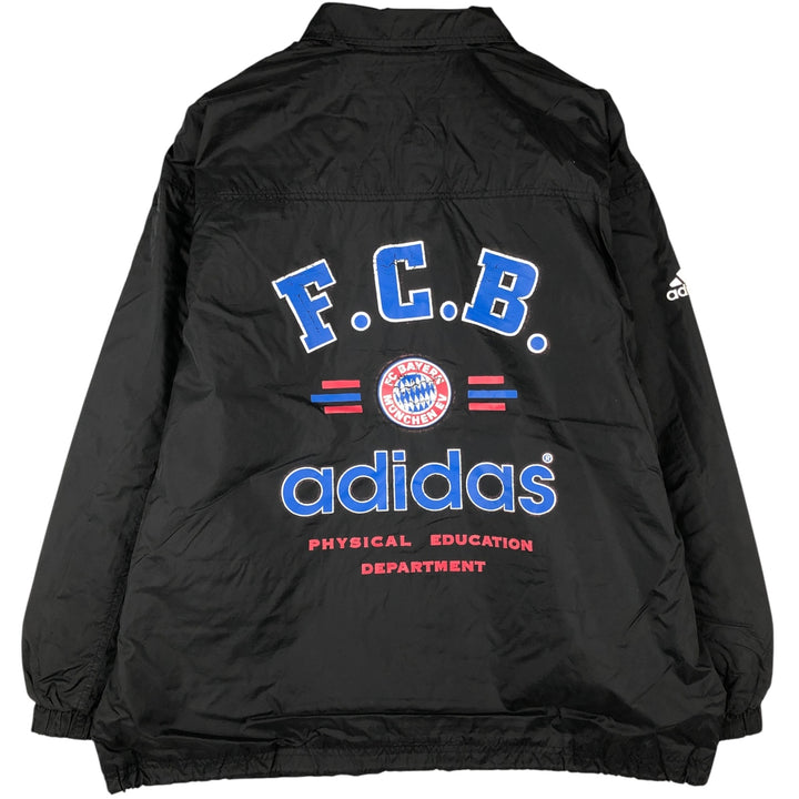 Vintage 1990'S Adidas Bundesliga Bayern Munich nylon jacket, size M, men's Nylon black type Vintage Second Hand