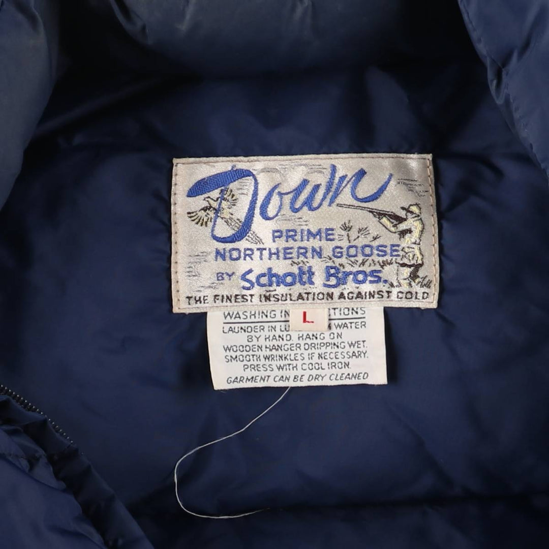 1980'S - Vintage SCHOTT Goose Down Jacket, Men's Size L unclear navy blue type Vintage Second Hand