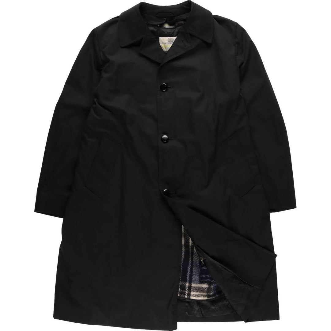 Aquascutum AQUA5 Balmacaan Coat, Men's Size L cotton black type Vintage Second Hand