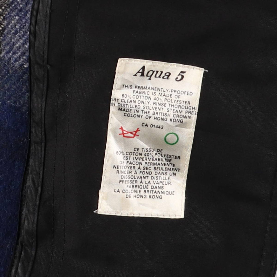 Aquascutum AQUA5 Balmacaan Coat, Men's Size L cotton black type Vintage Second Hand