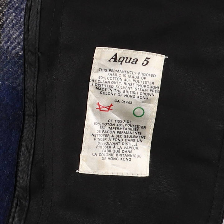 Aquascutum AQUA5 Balmacaan Coat, Men's Size L cotton black type Vintage Second Hand