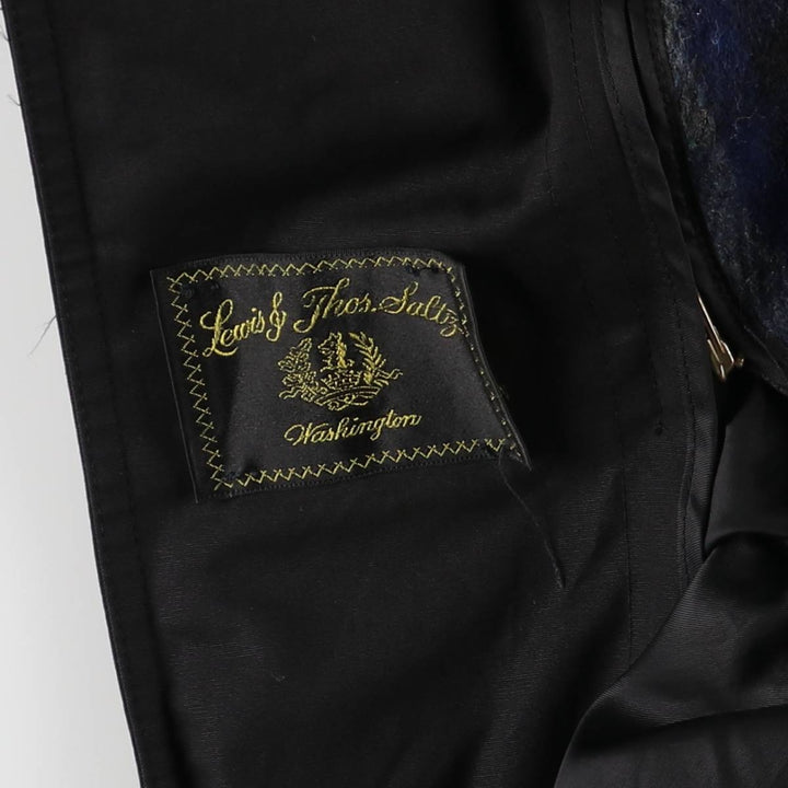 Aquascutum AQUA5 Balmacaan Coat, Men's Size L cotton black type Vintage Second Hand