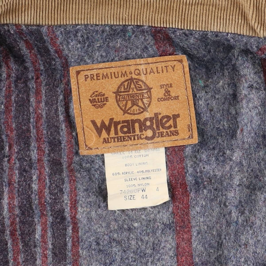 Vintage Wrangler denim jacket, men's size XL cotton blue type Vintage Second Hand