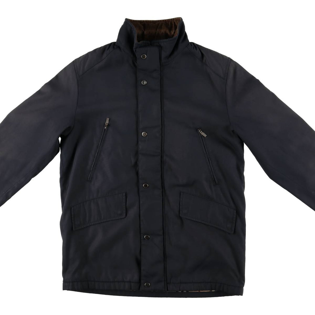 Burberry's BURBERRY LONDON padded puffer jacket, men's size L polyamide navy blue type Vintage Second Hand