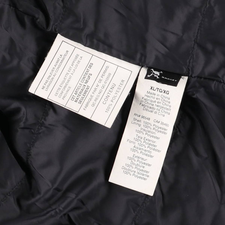 Oakley OAKLEY padded puffer jacket, men's XL size polyester black type Vintage Second Hand