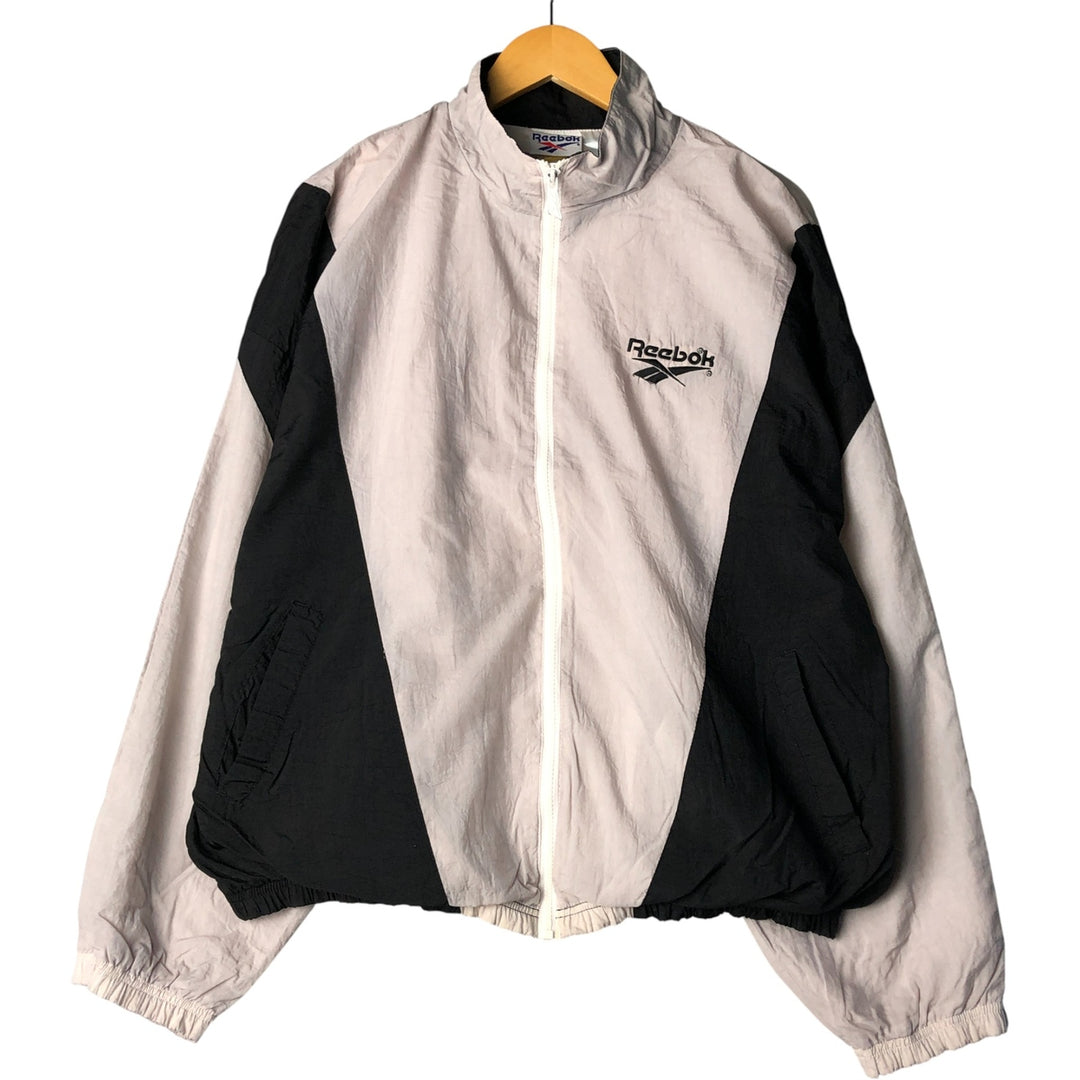 90'S Reebok nylon jacket, men's size L, vintage Nylon gray type Vintage Second Hand